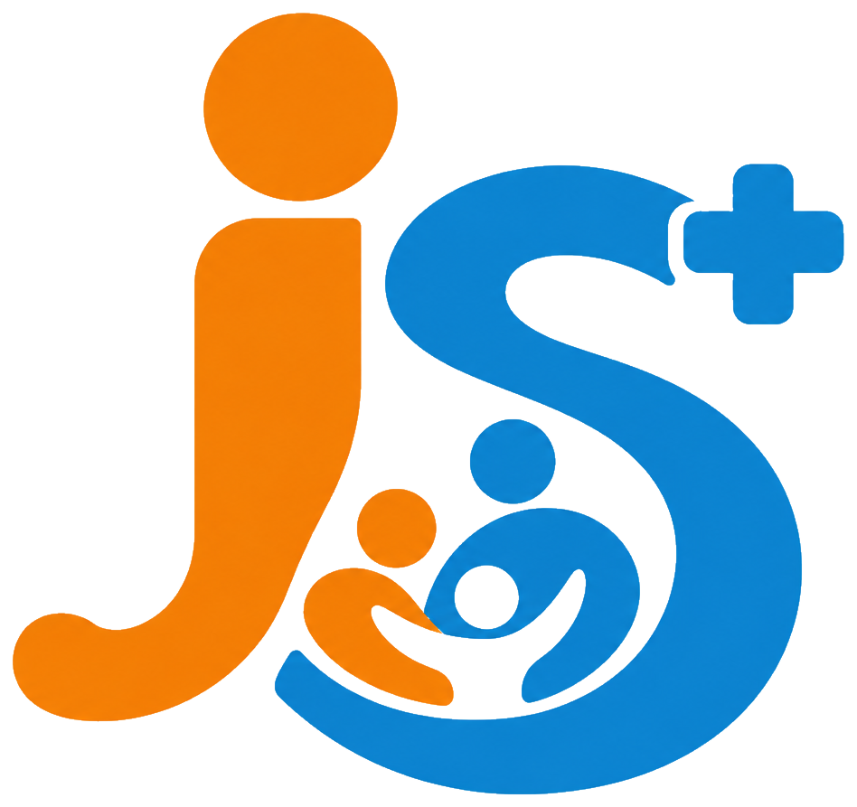 佳生小兒科診所新 JS 商標,象徵全家健康照護